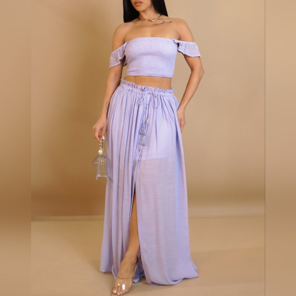 2piece Maxi Skirt/ Crop Top